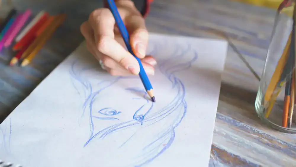 Pencil sketches of leaves